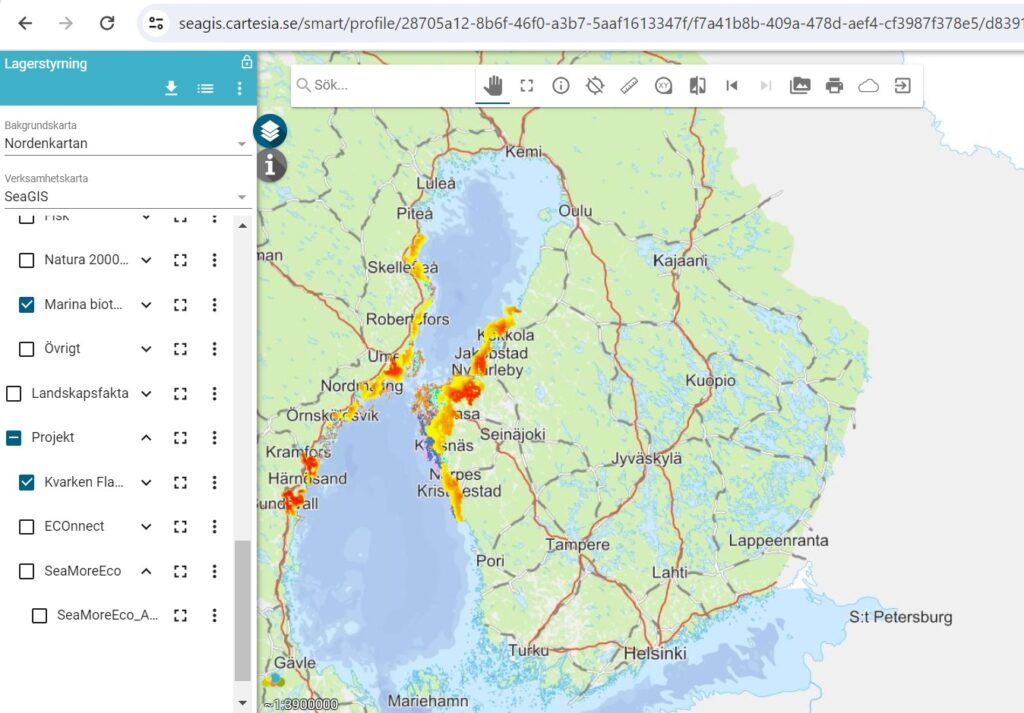 Picture showing screen shot of online map portal SeaGIS.